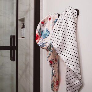 Reversible Microfiber Hair Towel and Satin Head Wrap